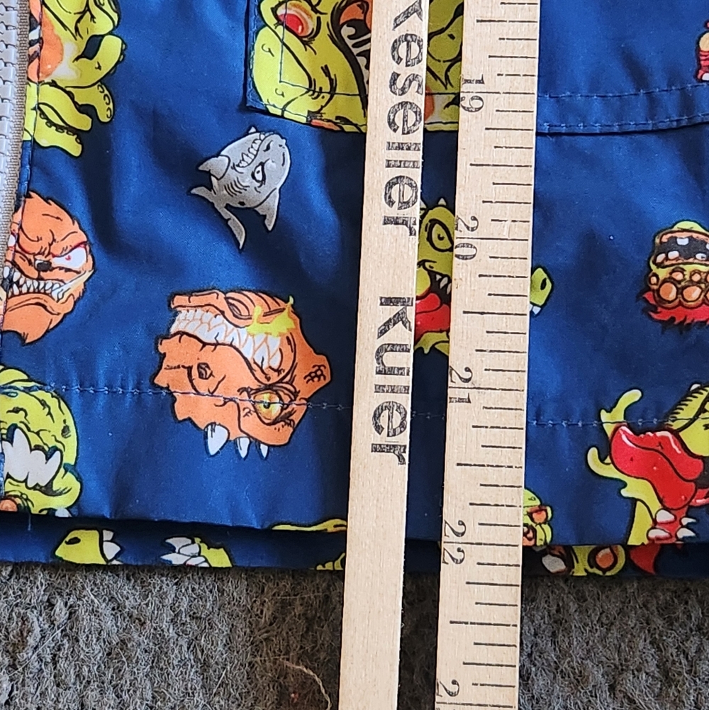 SKECHERS Kids Rain Jacket Size 7 Blue Monsters Hood Outerwear Full Zip - Picture 12 of 13